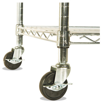 Alera® Nsf Certified 4-shelf Wire Shelving Kit With Casters, 48w X 18d X 72h, Silver freeshipping - TVN Wholesale